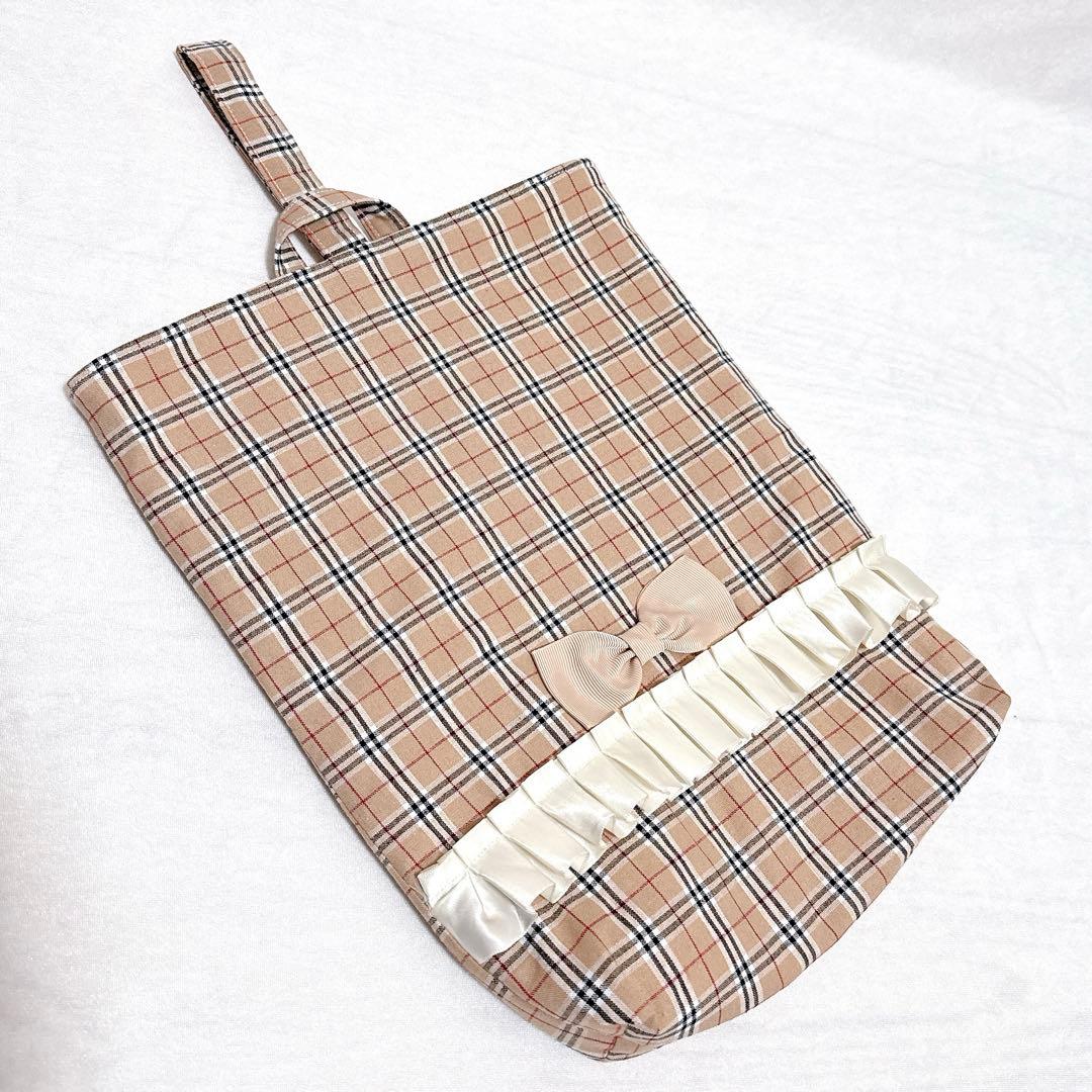 ベージュ◇チェック柄　女の子　入園入学３点セット◇