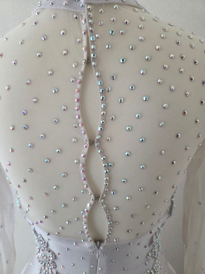ラテンドレス 社交ダンス ホワイト スワロフスキー