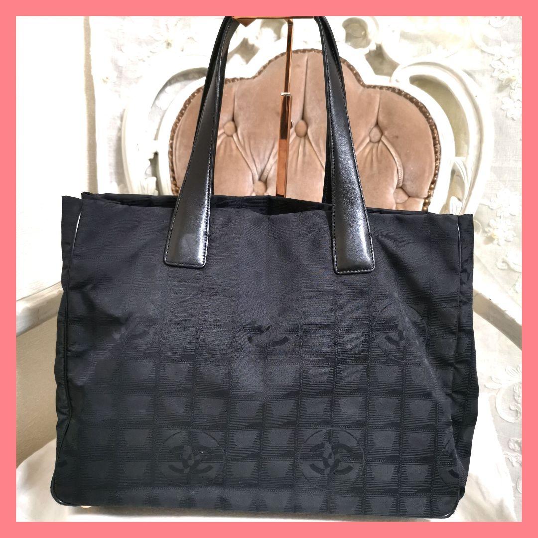 【極美品】シャネルCHANEL ニュートラベルライン肩掛けトートバッグ黒 鑑定済