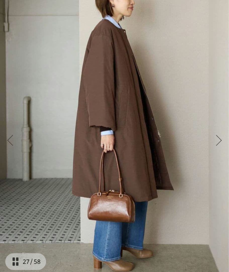 SLOBE IENA　完売　中綿ストール付きノーカラーコート　36