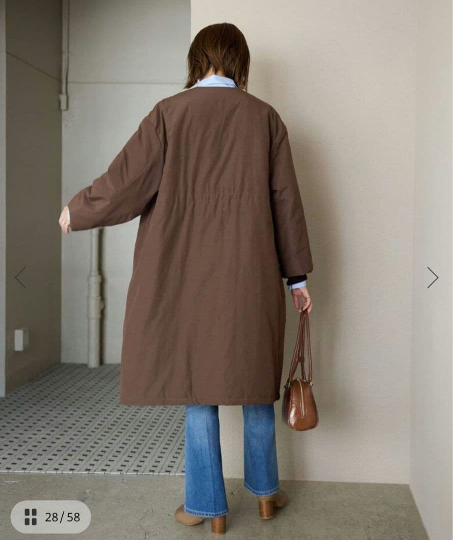 SLOBE IENA　完売　中綿ストール付きノーカラーコート　36