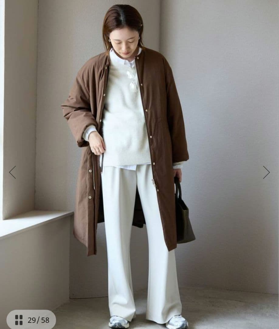 SLOBE IENA　完売　中綿ストール付きノーカラーコート　36