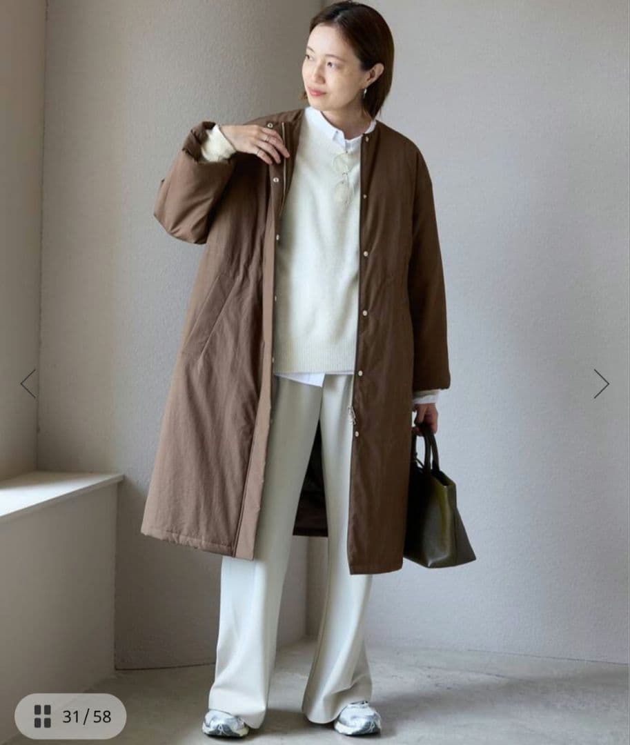 SLOBE IENA　完売　中綿ストール付きノーカラーコート　36