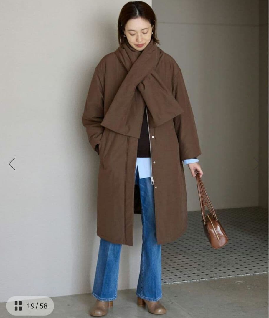 SLOBE IENA　完売　中綿ストール付きノーカラーコート　36