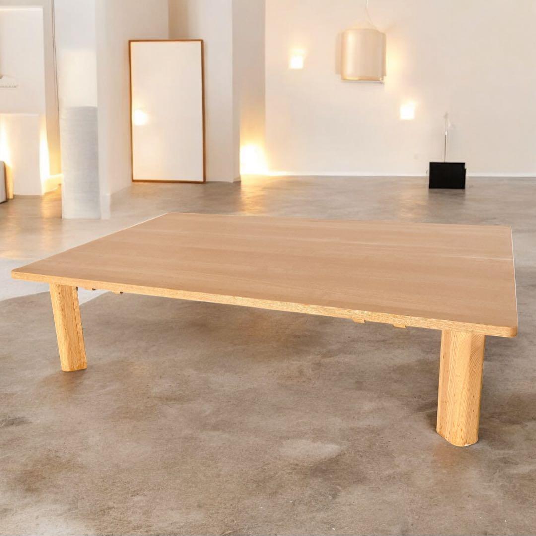 【美品送料込】高級タモ材 折り畳みローテーブル センターテーブル 天然木 座卓