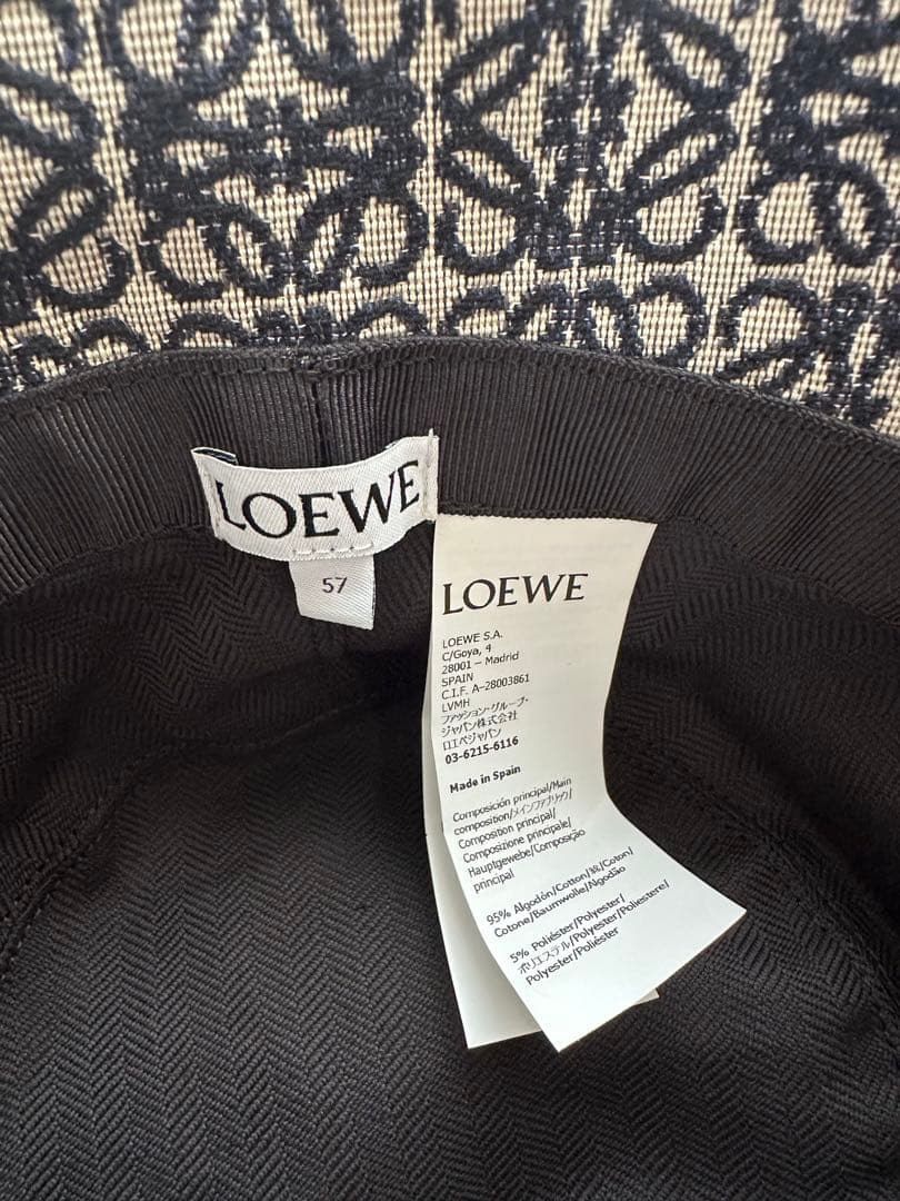 LOEWE バケットハット ネイビー 57