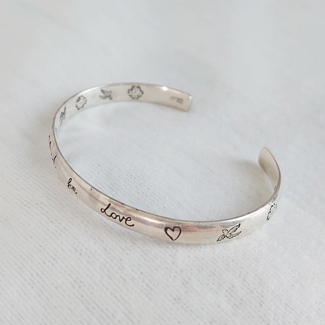 GUCCIグッチ バングル Blind for Love シルバー♯17