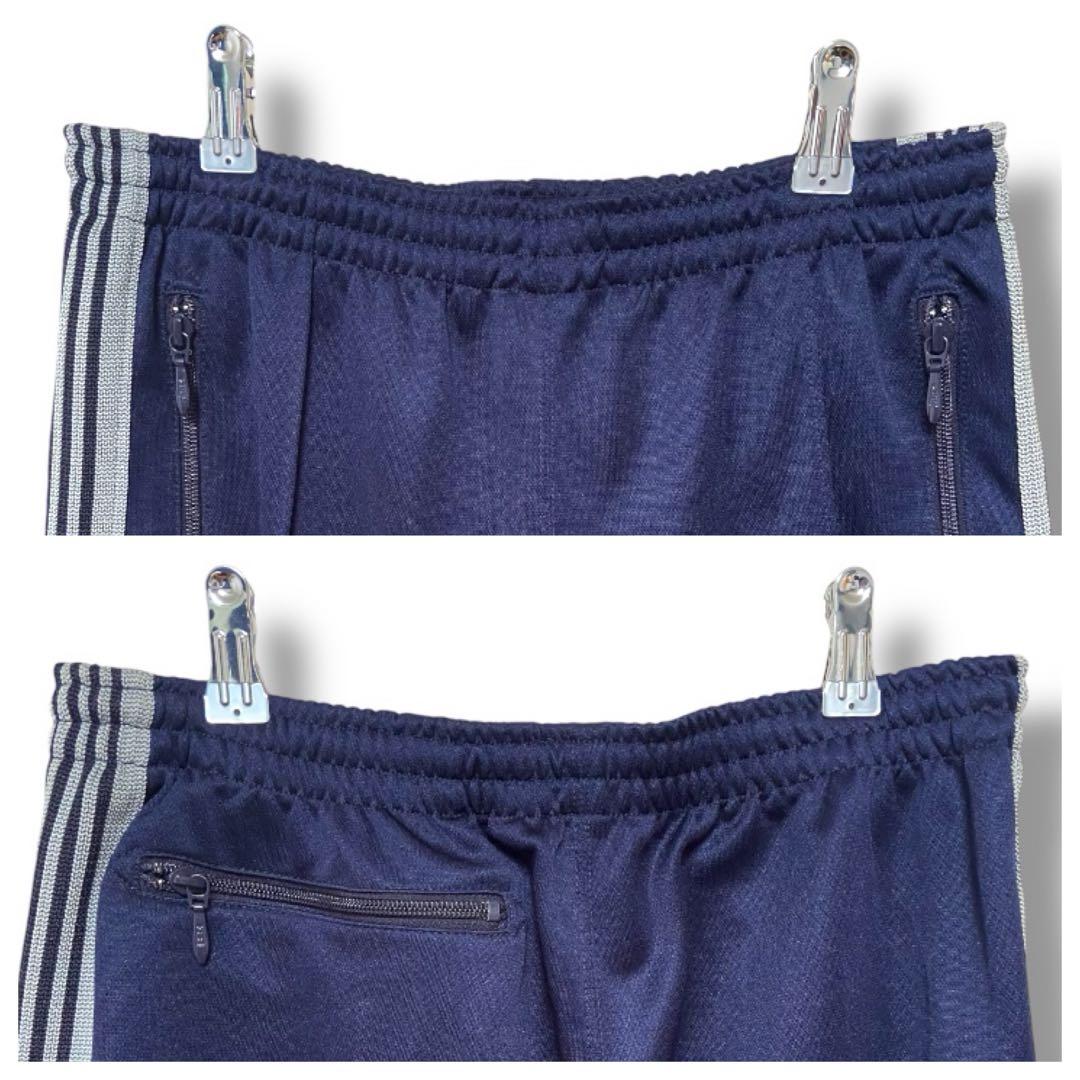 【極美品・タグ付き】Needles ニードルス トラックパンツ 紺 M 刺繍ロゴ