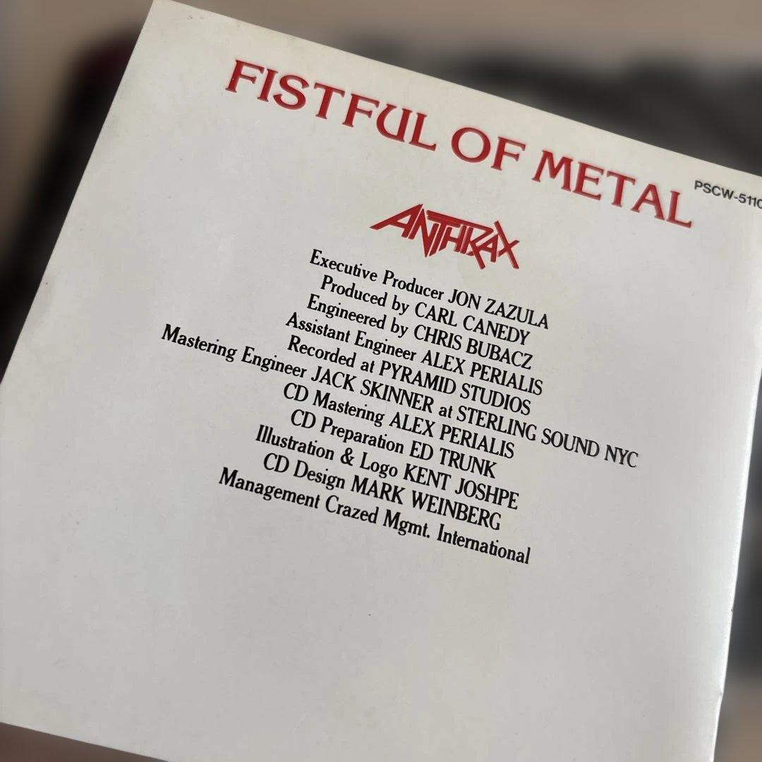 ANTHRAX FISTFUL OF L 国内盤、帯付
