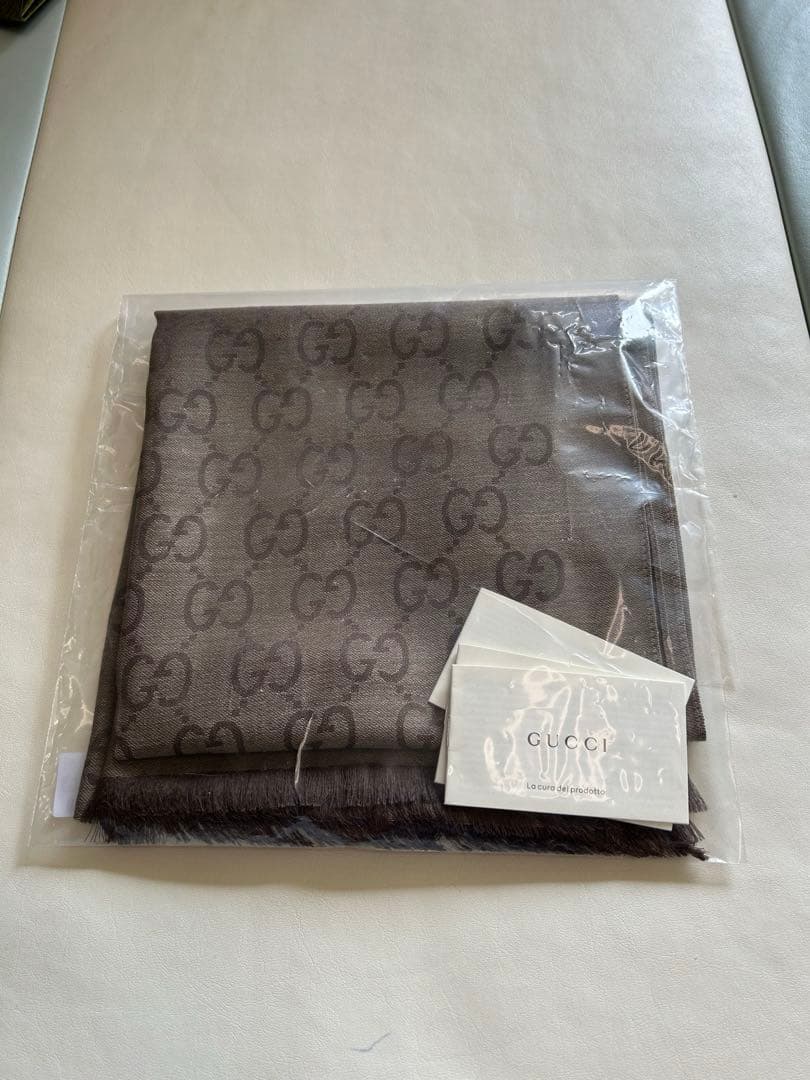 新品★GUCCI GGパターン マフラー ブラウン　ストール