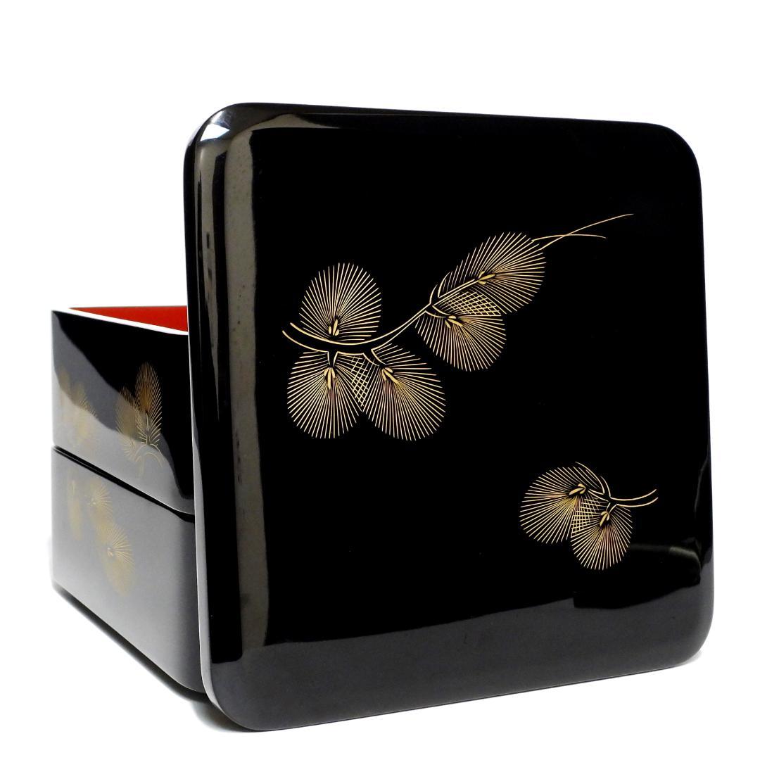 【専用】輪島塗 金蒔絵 天然木 漆器 二段重箱 茶道具 共箱