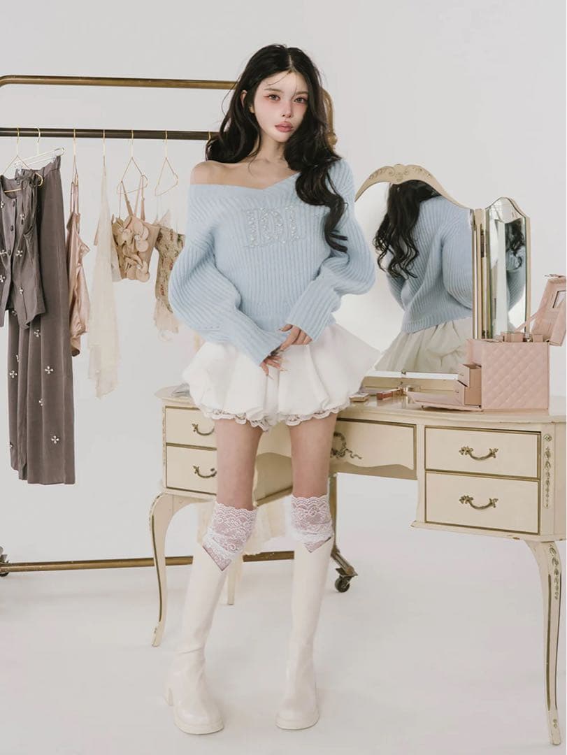 【超美品】Darich ボリュームバルーンミニスカート ホワイト FREE