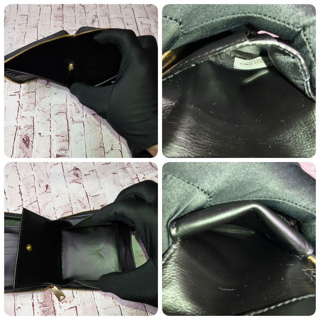 【現行／美品】ボッテガヴェネタ 二つ折り財布 ラウンドジップ IC搭載／黒A