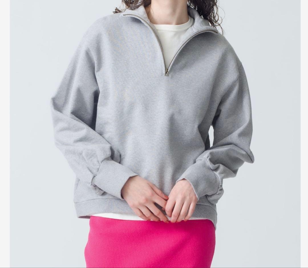 RHCロンハーマンハーフジップグハイネック スウェットトレーナーグレーxs