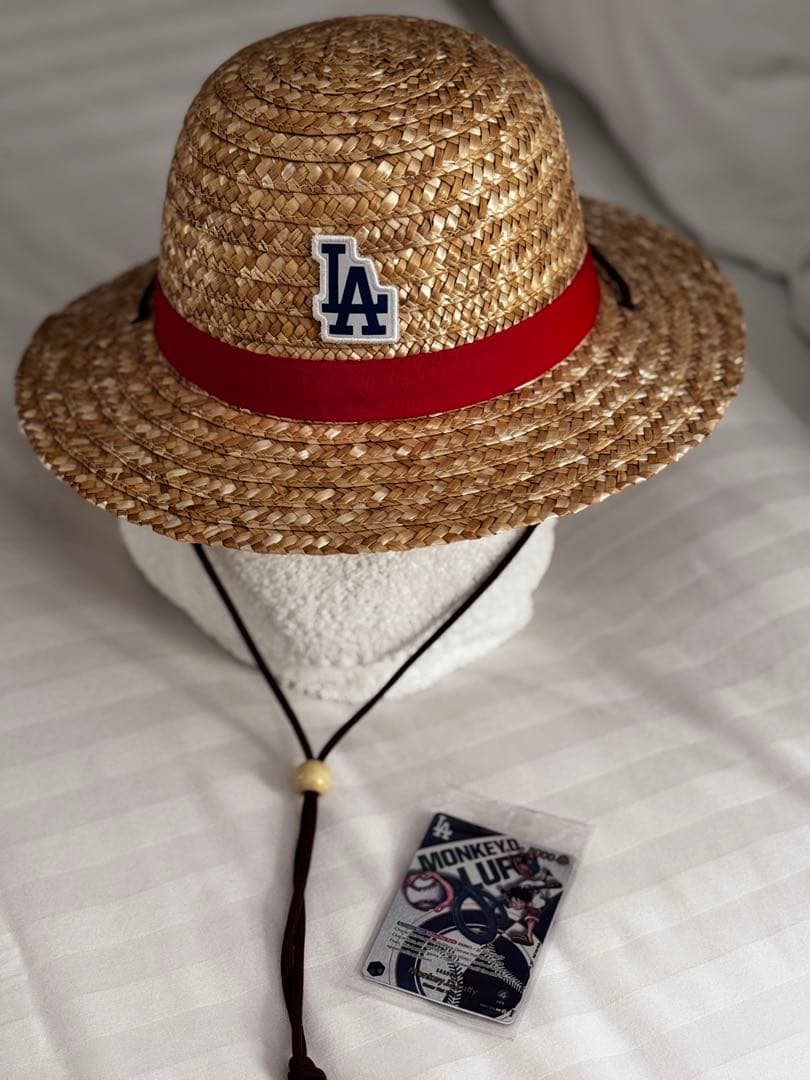 ドジャース　ワンピース　コラボ　麦わら帽子 ＆ カードセット
