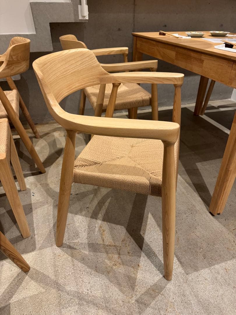 【マッキー】1脚ナチュラルウッド アームチェア