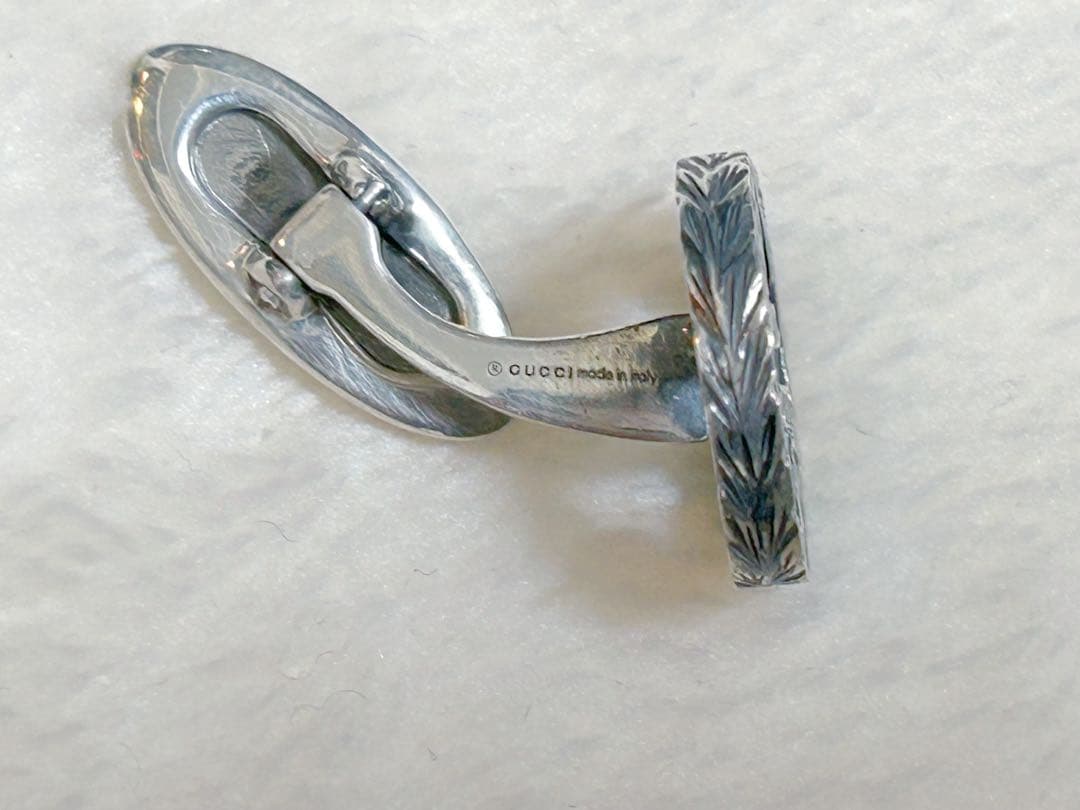 グッチ インターロッキングG カフス シルバー 925 エングレービング加工