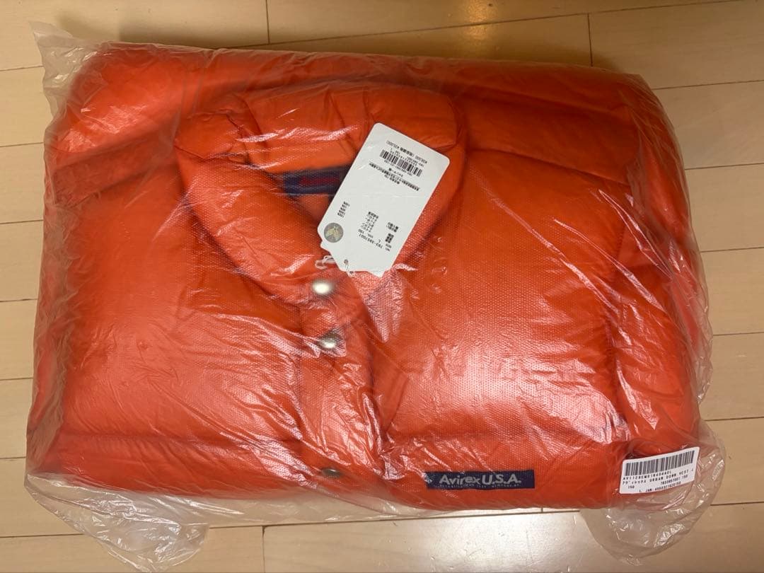 AVIREXダウンベスト オレンジ　サイズL
