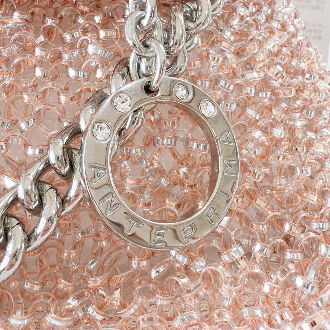 新品未使用　アンテプリマ　マチ付きリナッシェレ　ローズシルバーゴールド