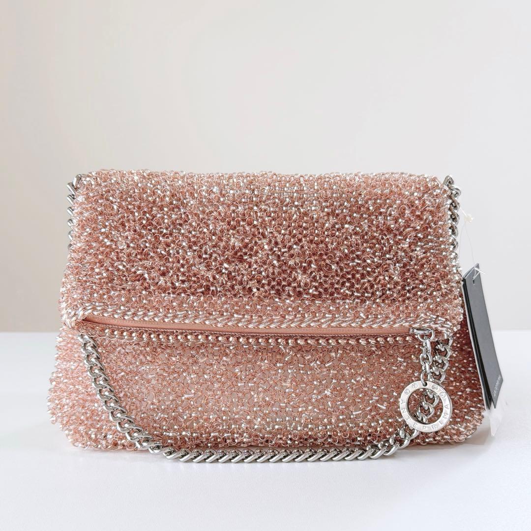 新品未使用　アンテプリマ　マチ付きリナッシェレ　ローズシルバーゴールド