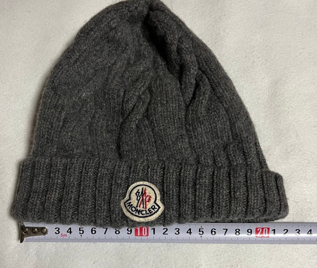 MONCLER ケーブル編み ビーニー グレー
