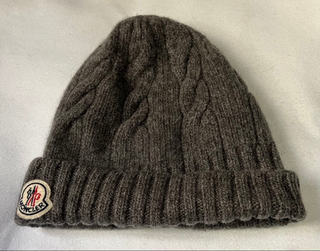 MONCLER ケーブル編み ビーニー グレー