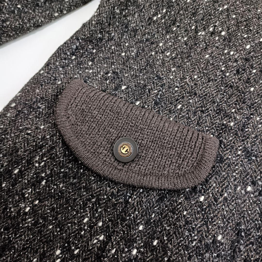 レリアン 13+ ヘリンボーン ツイードワンピース 大きいサイズ ブラウン系