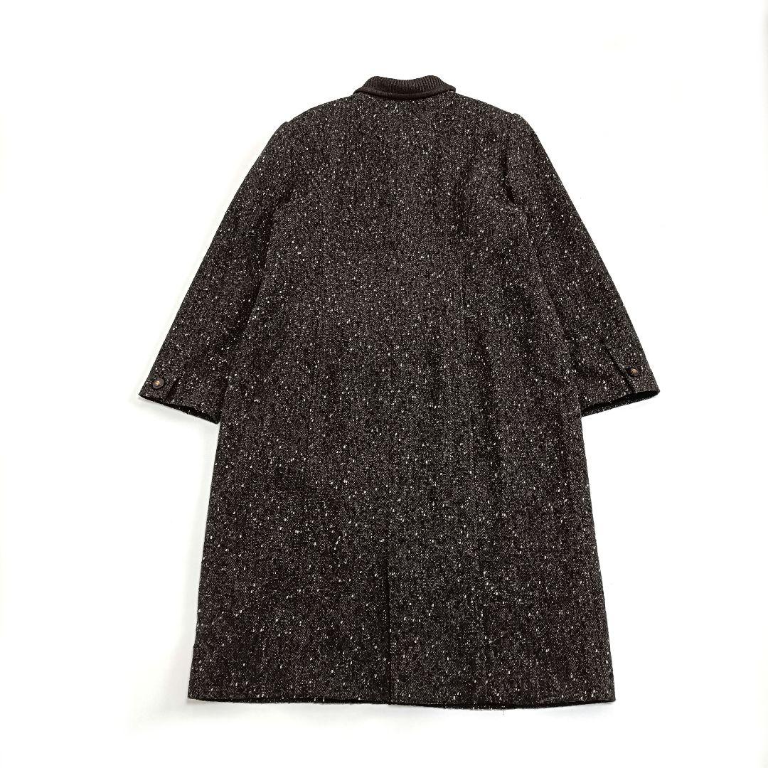 レリアン 13+ ヘリンボーン ツイードワンピース 大きいサイズ ブラウン系