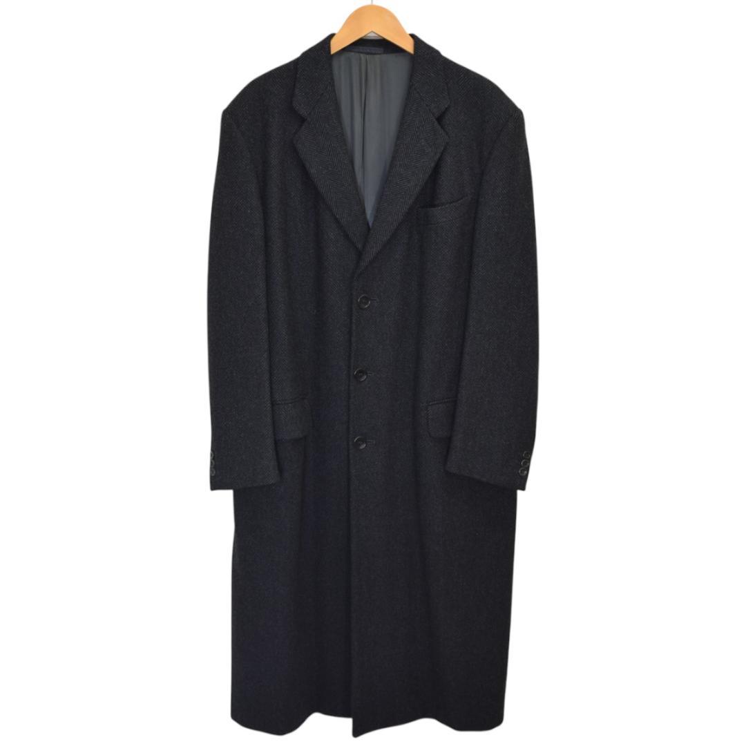 ARMANI COLLEZIONI カシミヤ混ヘリンボーンチェスターコート