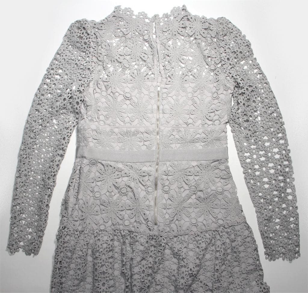 N*.様 セルフポートレイト ワンピース ギピュールレース グレー 花柄 UK1