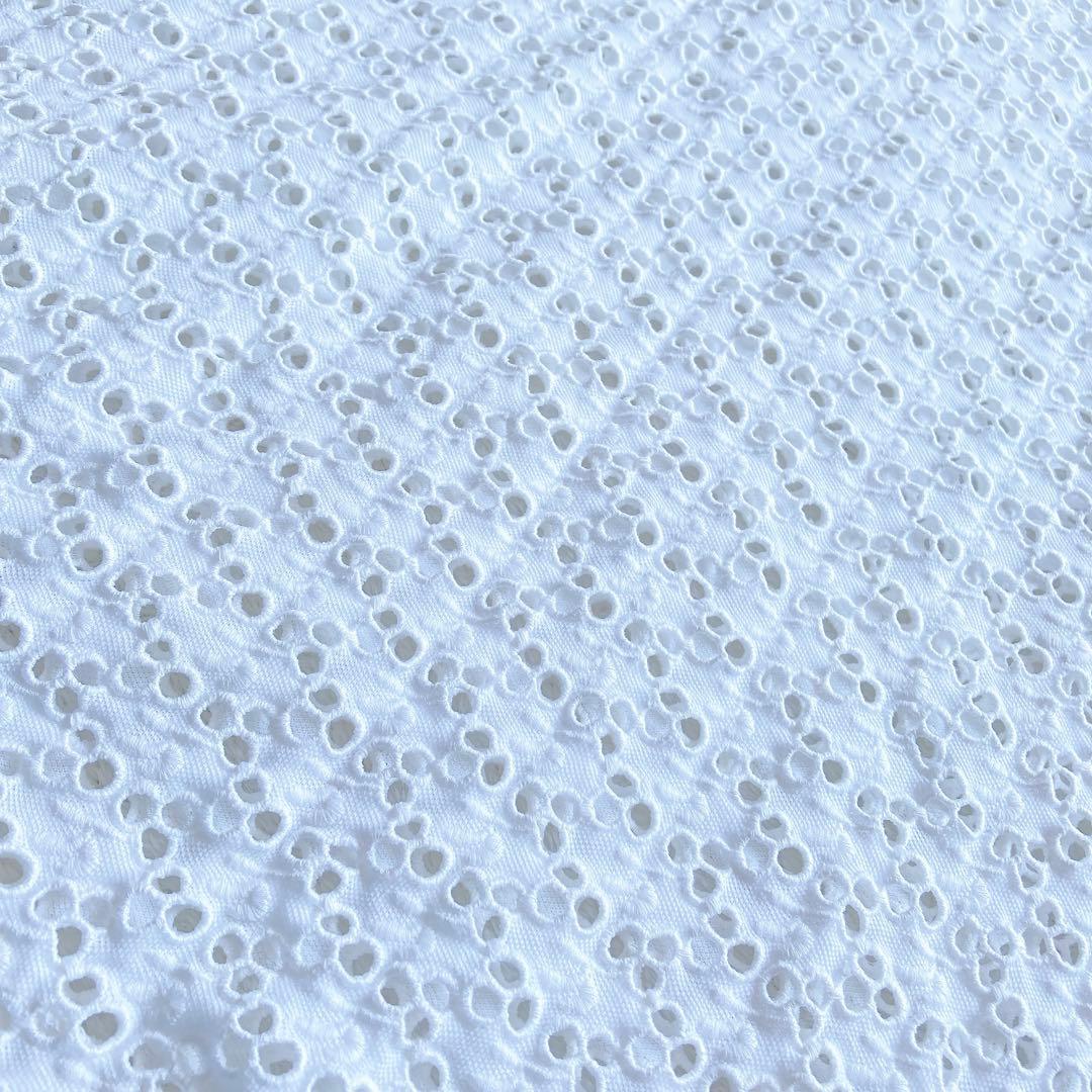 極美品 ポロラルフローレン 23年 ポロシャツ レース 刺繍 ホワイト 白 L