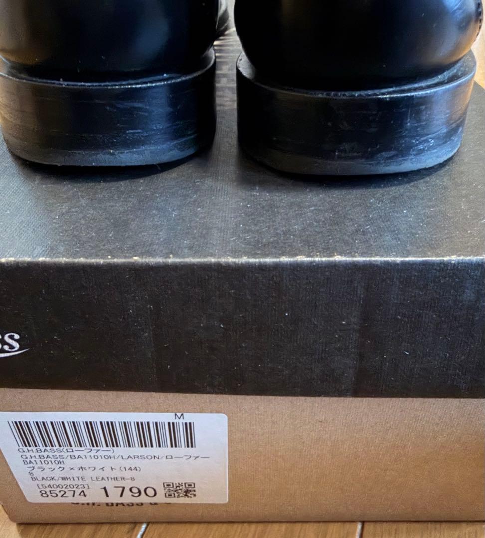 WEIJUN'S 黒白レザー ローファー