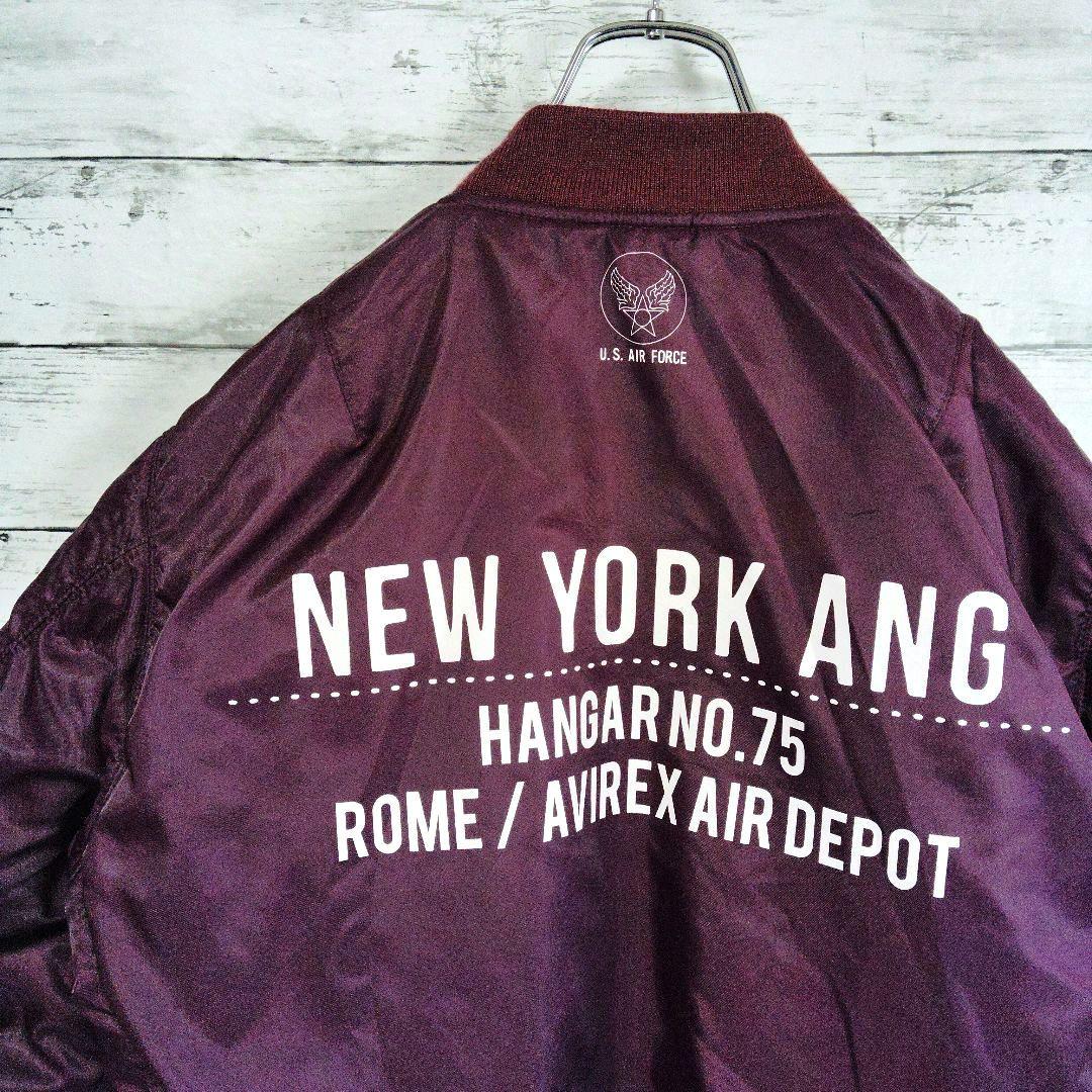 【新品】アヴィレックス　MA-1フライトジャケット　ワインカラー　ピンバッチ付属