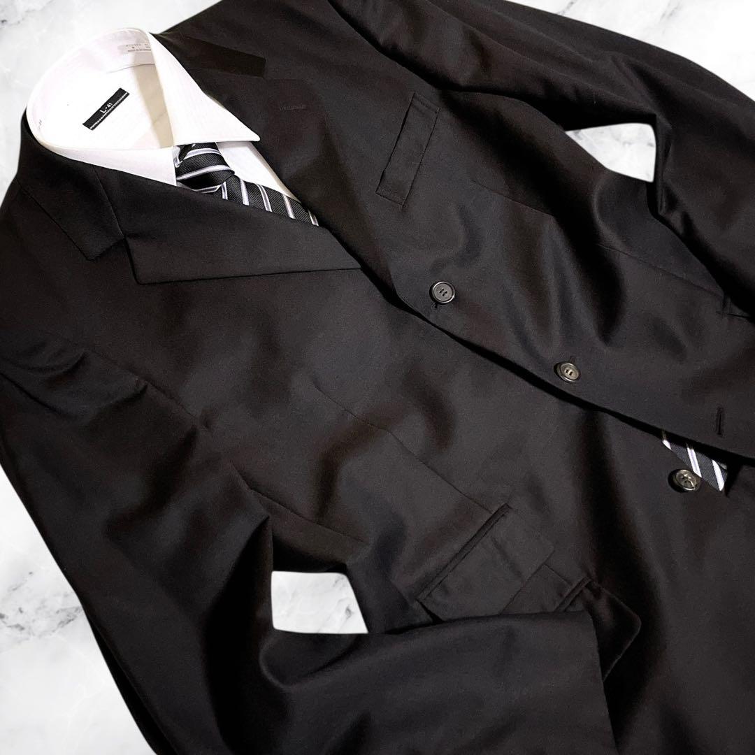 極美品☆GUCCI☆グッチ☆スーツセットアップ☆ブラック☆裏地モスグリーン☆50