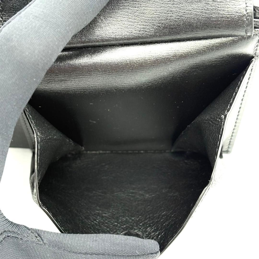 サンローラン 折財布 カサンドラ カーフ レザー 黒 ブラック 2455