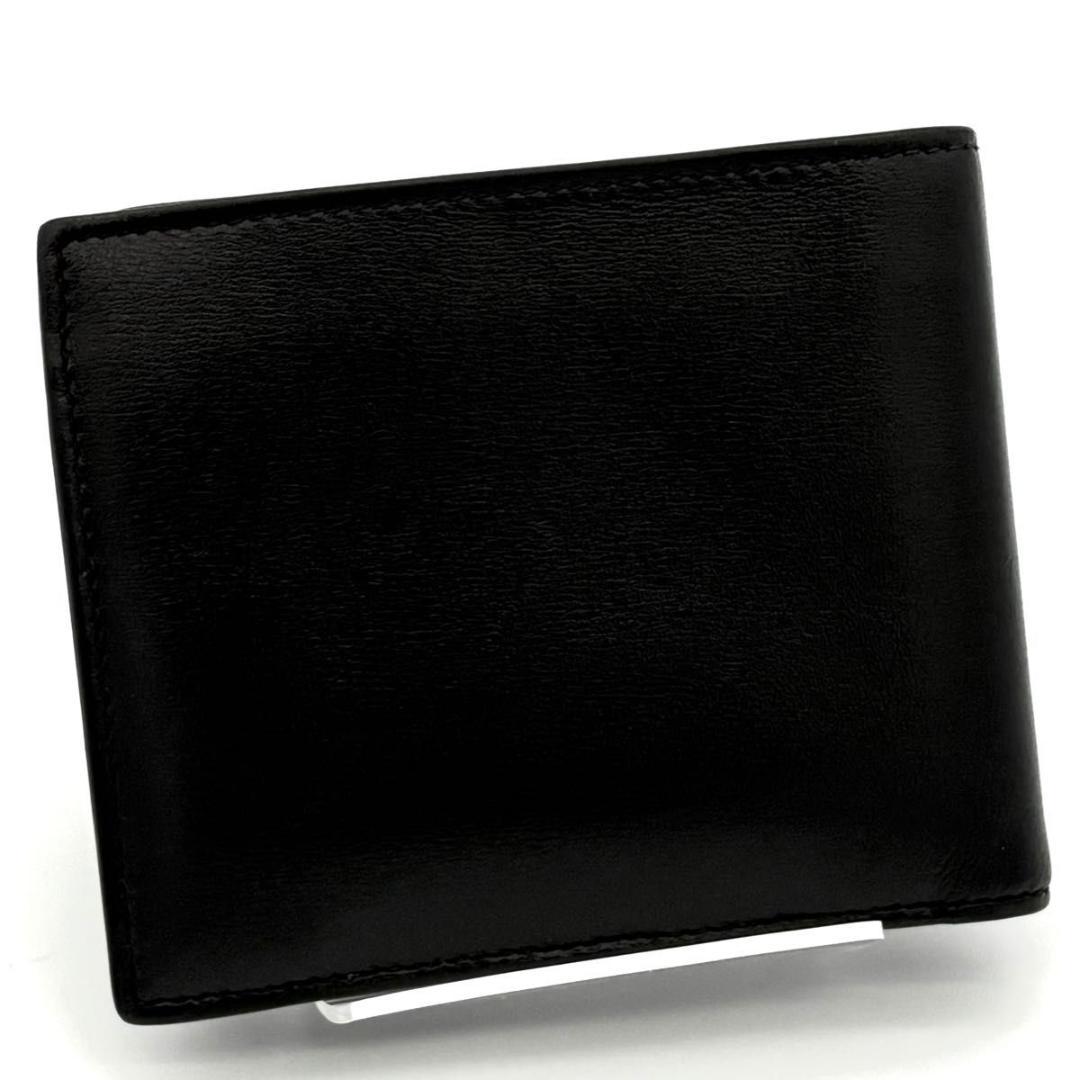 サンローラン 折財布 カサンドラ カーフ レザー 黒 ブラック 2455