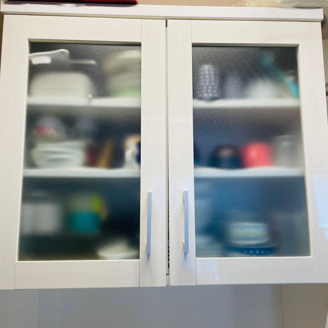 ニトリ　キッチンボード　カップボード　食器棚　ダリア80 レンジ