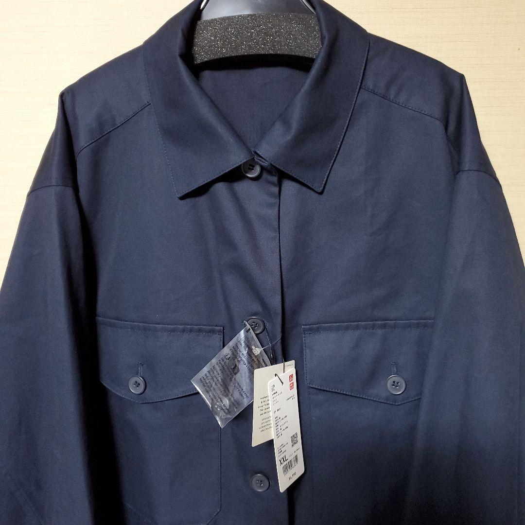 【新品未使用タグ付き】ユニクロC オーバーサイズシャツコート ネイビー　XXL