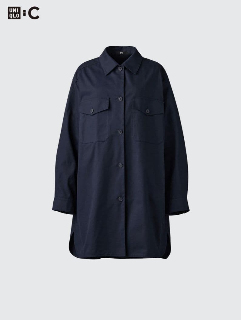 【新品未使用タグ付き】ユニクロC オーバーサイズシャツコート ネイビー　XXL