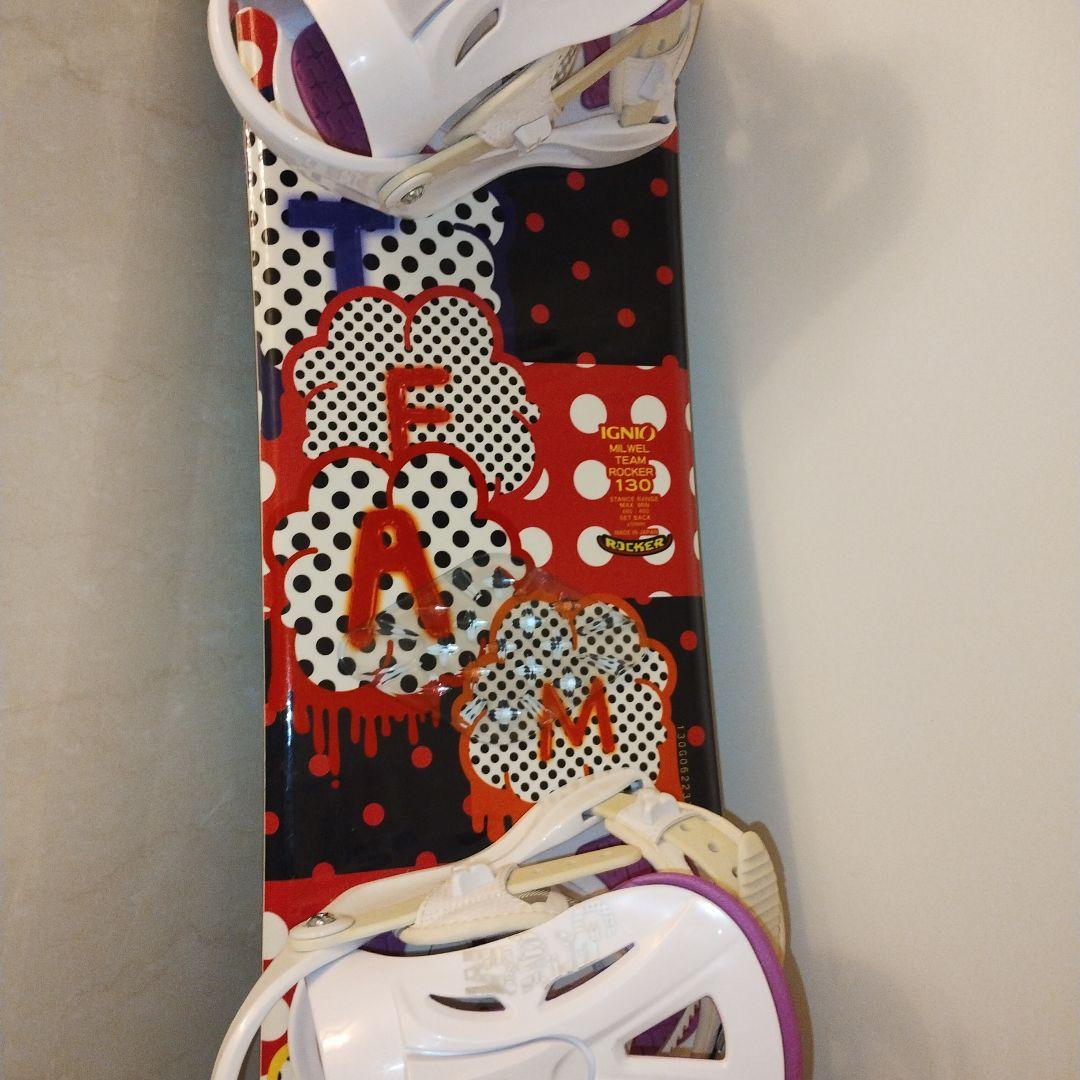 【美品】スノーボード３点セット　ジュニア向け　１３０cm 　２4cm