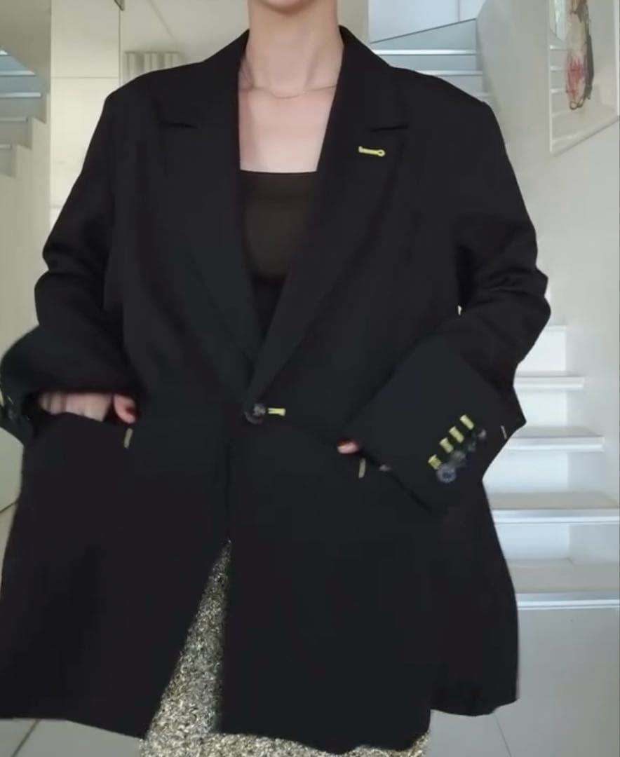 【美品】OMMO ビッグショルダーバルーンジャケット ブラック