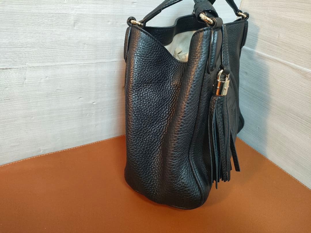 GUCCI SOHOソーホー ブラックレザーショルダー2wayバッグ 保存袋付