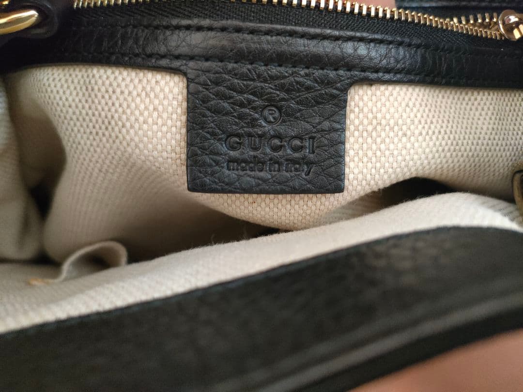 GUCCI SOHOソーホー ブラックレザーショルダー2wayバッグ 保存袋付