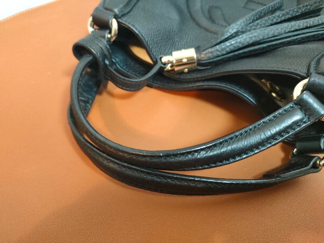 GUCCI SOHOソーホー ブラックレザーショルダー2wayバッグ 保存袋付