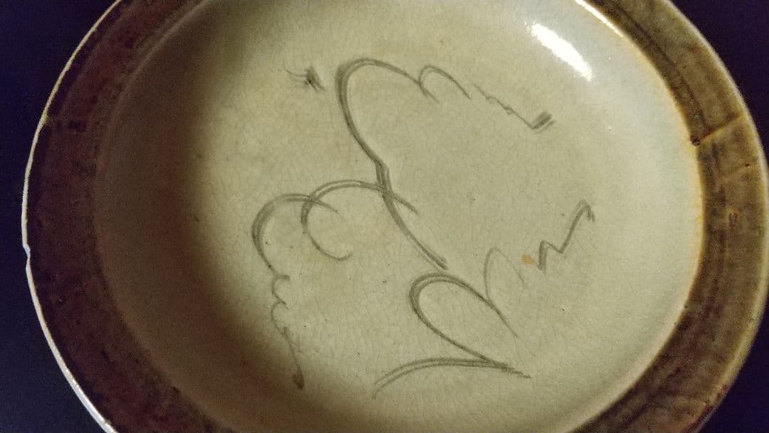 骨董 明治の酒津焼　秋草芒に虫の図　丸皿四枚！渋い