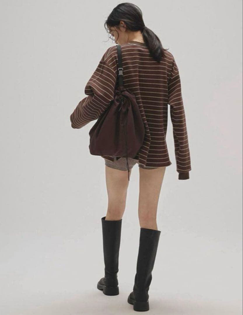 難あり【新品】todayful Border Long T-shirts チョコ