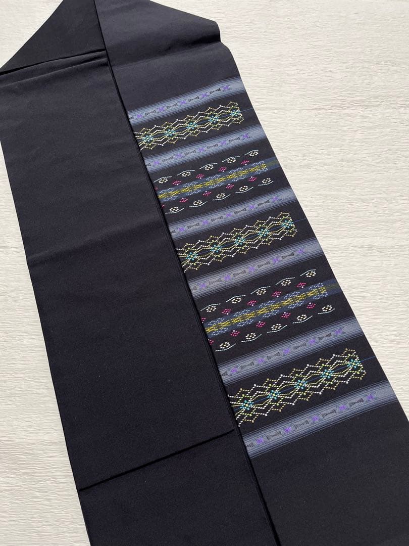 本場琉球南風原花織 名古屋帯 正絹 証紙付き