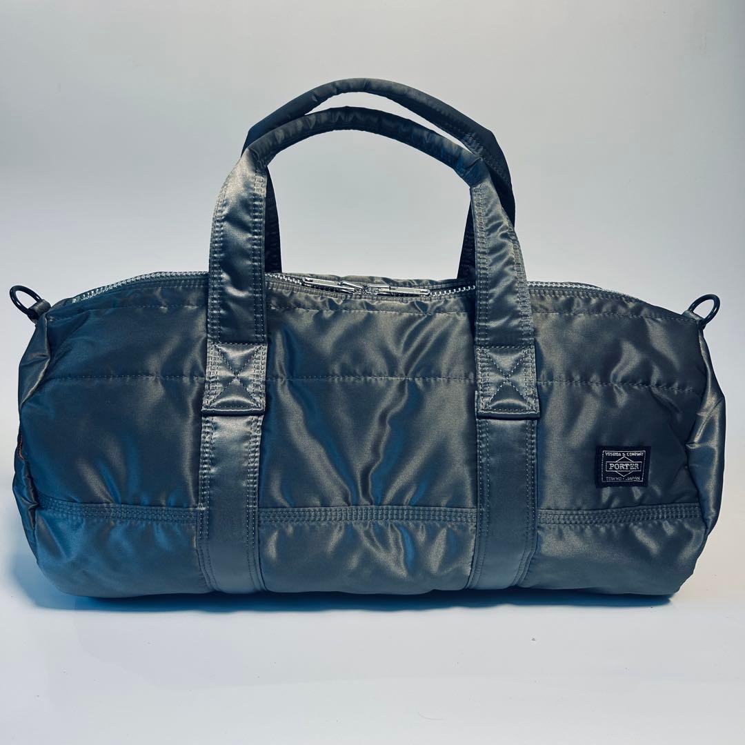 【未使用級】 ポーター タンカー ドラムバッグ シルバーグレー 2way 限定