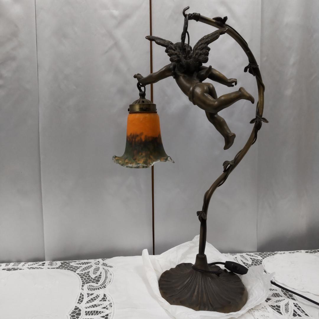 ランプ　天使　アンティーク　風　照明　ランプスタンド　エンジェル　イエロー付箋