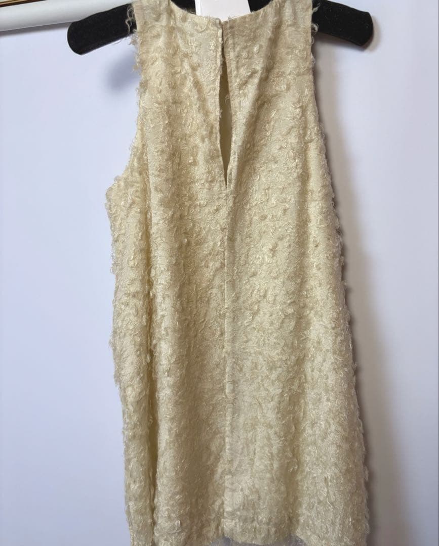 トップス [CLANE] FEATHER RIBBON NOSLEEVE TOPS